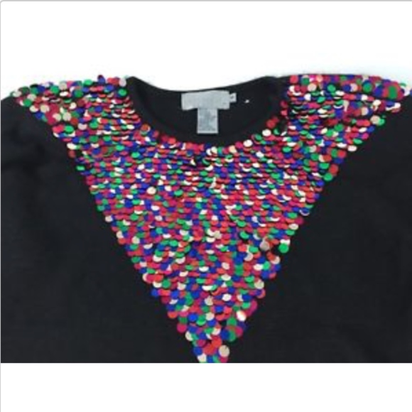 Lauren Cole Womans Black Vintage Sequin Sweater - Picture 2 of 8